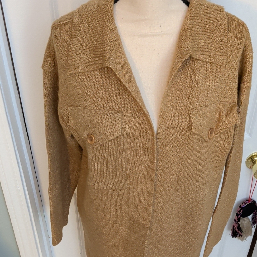 Stylish Tan Knit Sweater